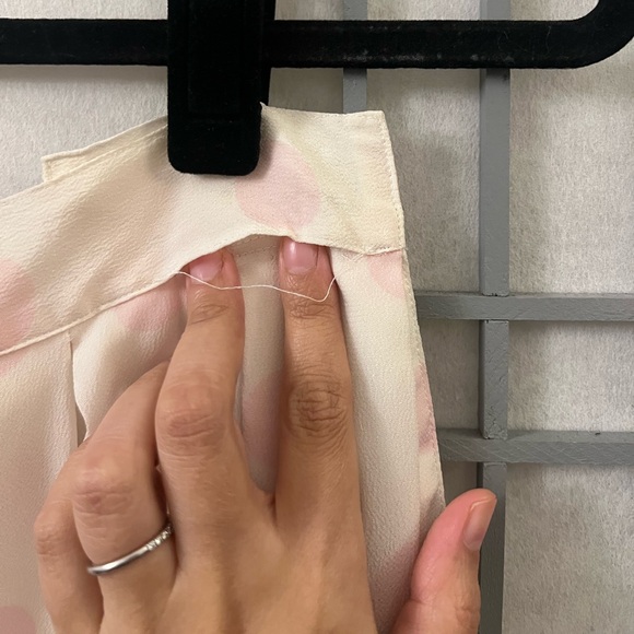 Christian Dior Vintage 6P (Fits like 0) Pleated Skirt Pink Polka Dots XS Ivory - Picture 15 of 16